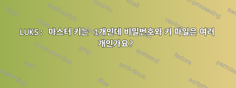 LUKS: 마스터 키는 1개인데 비밀번호와 키 파일은 여러 개인가요?