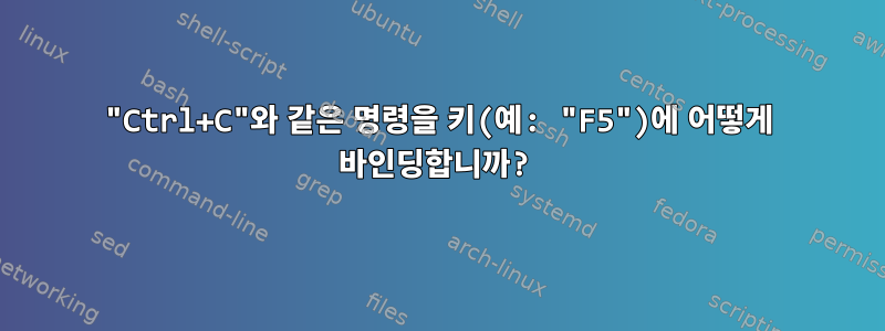 "Ctrl+C"와 같은 명령을 키(예: "F5")에 어떻게 바인딩합니까?