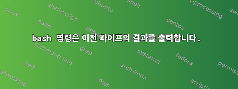 bash 명령은 이전 파이프의 결과를 출력합니다.