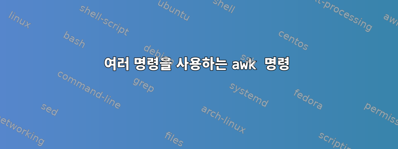 여러 명령을 사용하는 awk 명령