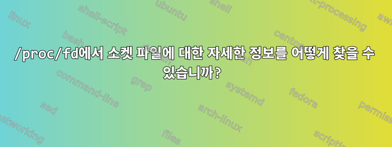 /proc/fd에서 소켓 파일에 대한 자세한 정보를 어떻게 찾을 수 있습니까?