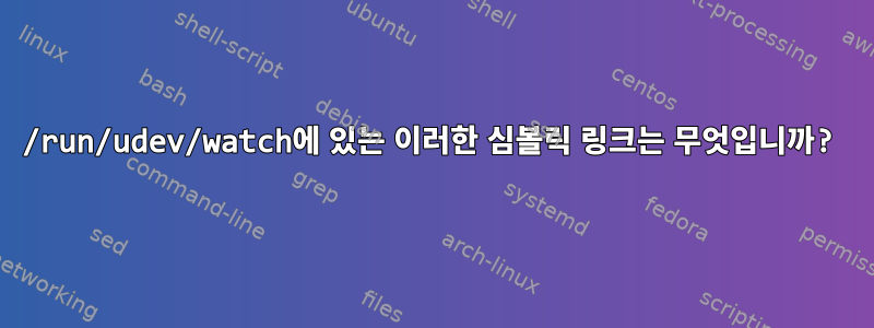 /run/udev/watch에 있는 이러한 심볼릭 링크는 무엇입니까?