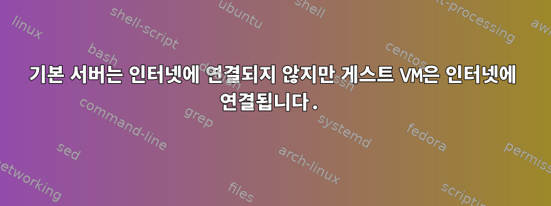 기본 서버는 인터넷에 연결되지 않지만 게스트 VM은 인터넷에 연결됩니다.