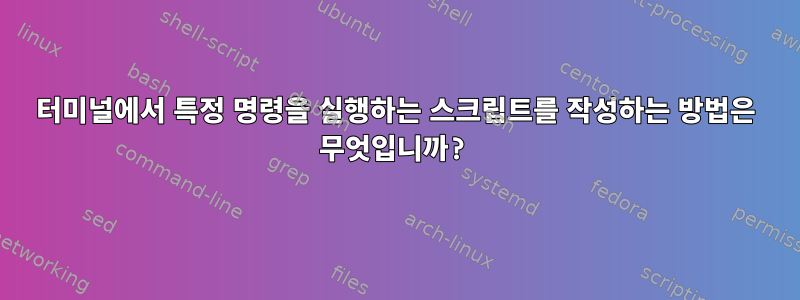 터미널에서 특정 명령을 실행하는 스크립트를 작성하는 방법은 무엇입니까?