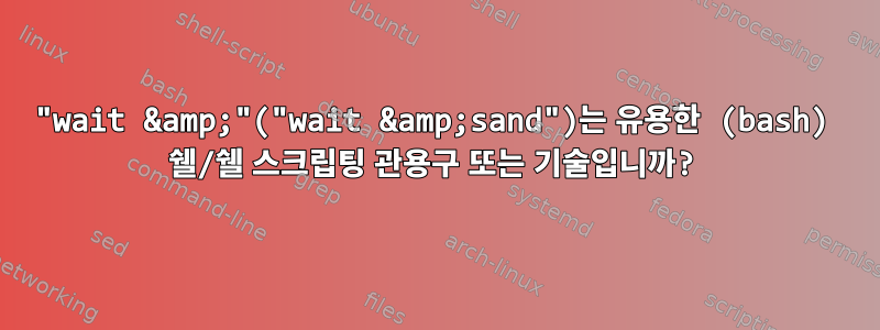 "wait &amp;"("wait &amp;sand")는 유용한 (bash) 쉘/쉘 스크립팅 관용구 또는 기술입니까?