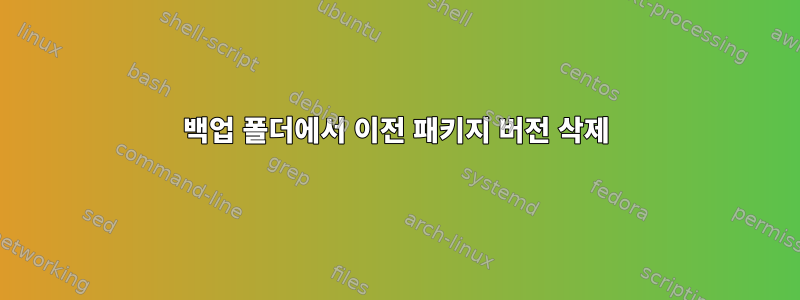 백업 폴더에서 이전 패키지 버전 삭제