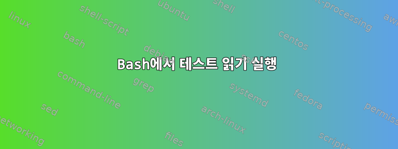 Bash에서 테스트 읽기 실행