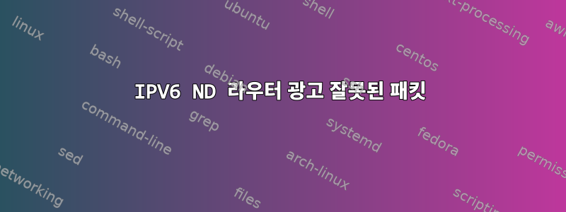 IPV6 ND 라우터 광고 잘못된 패킷