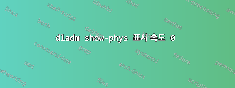 dladm show-phys 표시 속도 0