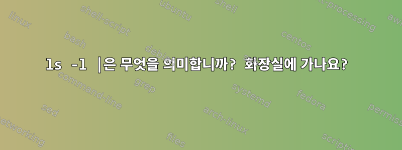 ls -l |은 무엇을 의미합니까? 화장실에 가나요?