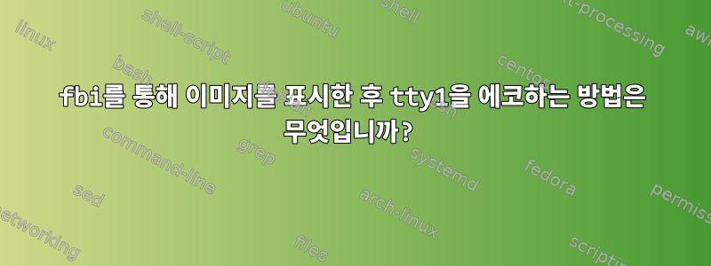 fbi를 통해 이미지를 표시한 후 tty1을 에코하는 방법은 무엇입니까?