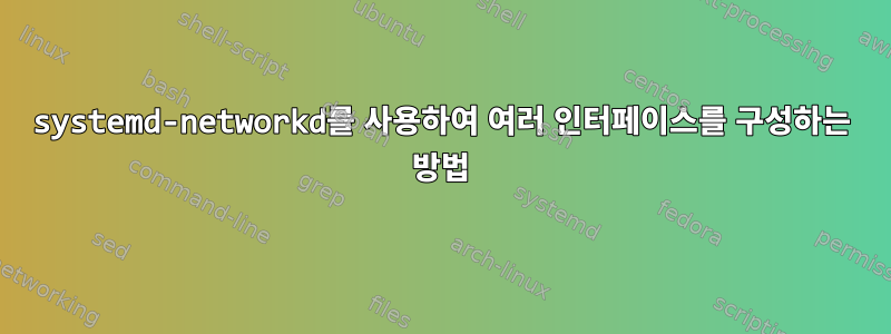 systemd-networkd를 사용하여 여러 인터페이스를 구성하는 방법