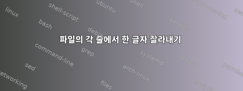 파일의 각 줄에서 한 글자 잘라내기