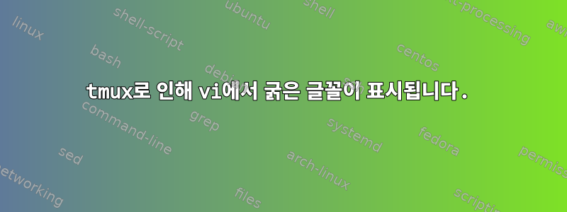 tmux로 인해 vi에서 굵은 글꼴이 표시됩니다.