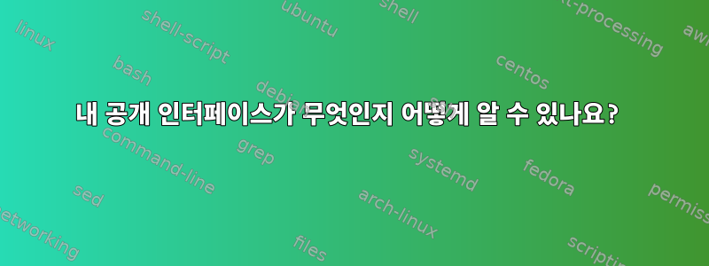 내 공개 인터페이스가 무엇인지 어떻게 알 수 있나요?