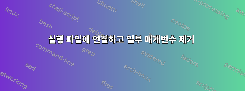 실행 파일에 연결하고 일부 매개변수 제거