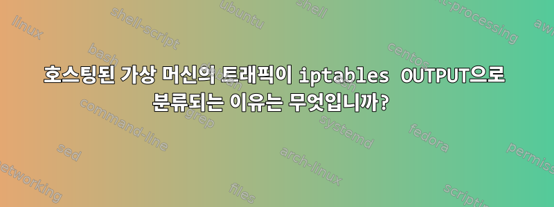 호스팅된 가상 머신의 트래픽이 iptables OUTPUT으로 분류되는 이유는 무엇입니까?