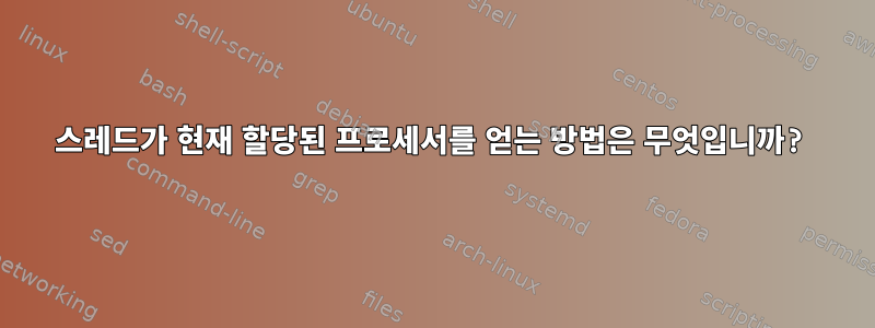 스레드가 현재 할당된 프로세서를 얻는 방법은 무엇입니까?