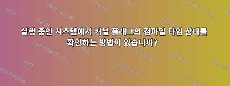 실행 중인 시스템에서 커널 플래그의 컴파일 타임 상태를 확인하는 방법이 있습니까?