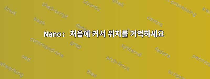 Nano: 처음에 커서 위치를 기억하세요