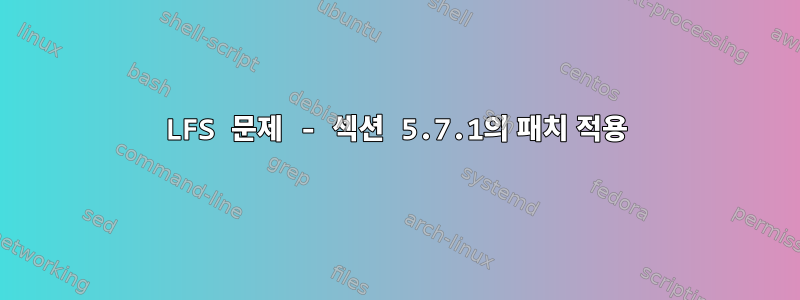 LFS 문제 - 섹션 5.7.1의 패치 적용