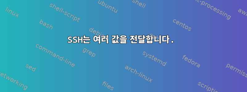 SSH는 여러 값을 전달합니다.