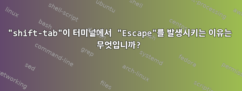 "shift-tab"이 터미널에서 "Escape"를 발생시키는 이유는 무엇입니까?