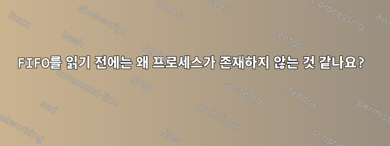 FIFO를 읽기 전에는 왜 프로세스가 존재하지 않는 것 같나요?