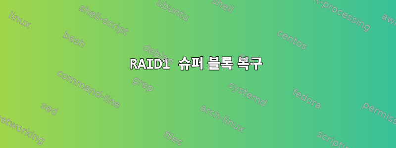 RAID1 슈퍼 블록 복구