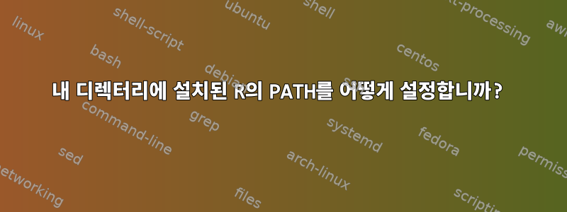 내 디렉터리에 설치된 R의 PATH를 어떻게 설정합니까?