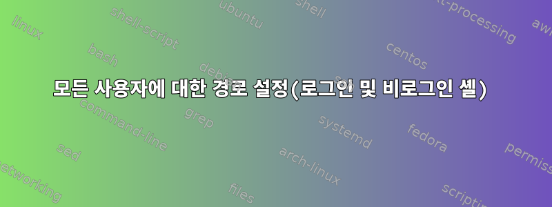 모든 사용자에 대한 경로 설정(로그인 및 비로그인 셸)