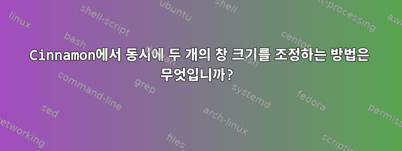 Cinnamon에서 동시에 두 개의 창 크기를 조정하는 방법은 무엇입니까?