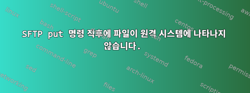 SFTP put 명령 직후에 파일이 원격 시스템에 나타나지 않습니다.