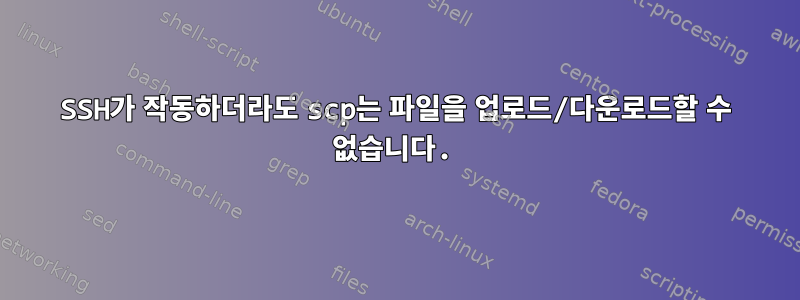 SSH가 작동하더라도 scp는 파일을 업로드/다운로드할 수 없습니다.