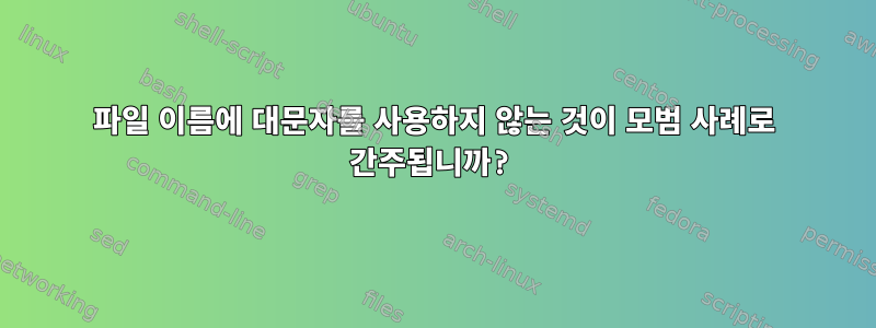 파일 이름에 대문자를 사용하지 않는 것이 모범 사례로 간주됩니까?