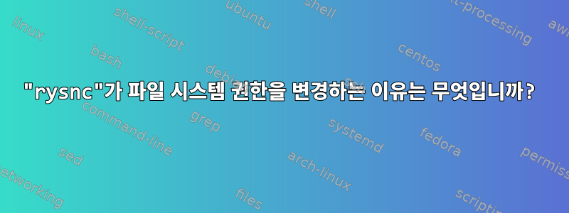 "rysnc"가 파일 시스템 권한을 변경하는 이유는 무엇입니까?