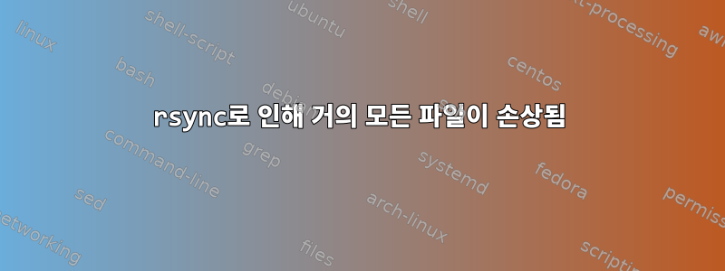 rsync로 인해 거의 모든 파일이 손상됨