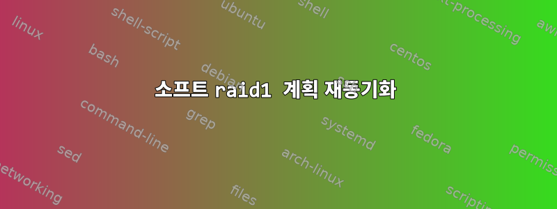 소프트 raid1 계획 재동기화