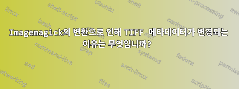 Imagemagick의 변환으로 인해 TIFF 메타데이터가 변경되는 이유는 무엇입니까?