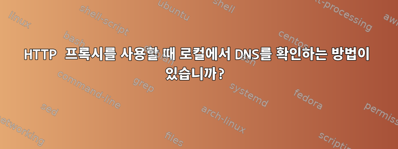 HTTP 프록시를 사용할 때 로컬에서 DNS를 확인하는 방법이 있습니까?