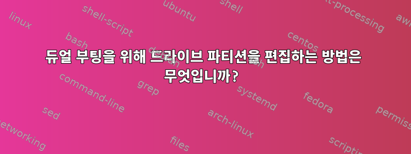 듀얼 부팅을 위해 드라이브 파티션을 편집하는 방법은 무엇입니까?