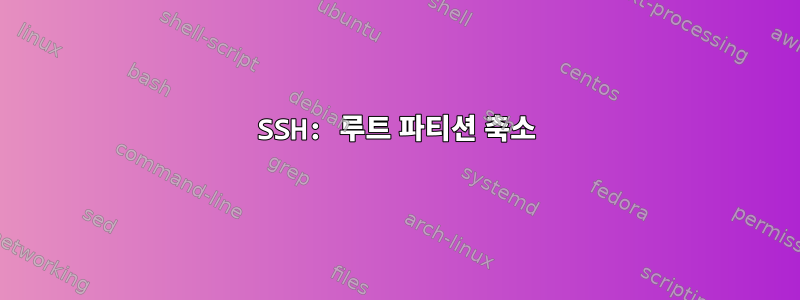 SSH: 루트 파티션 축소