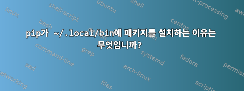 pip가 ~/.local/bin에 패키지를 설치하는 이유는 무엇입니까?