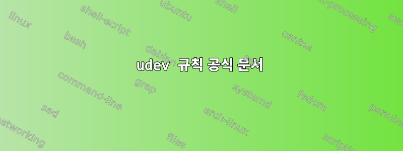 udev 규칙 공식 문서