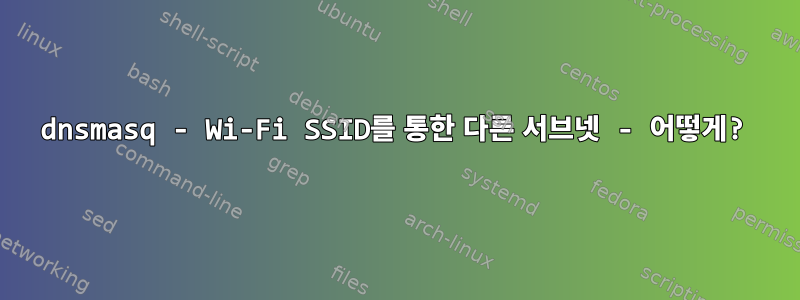 dnsmasq - Wi-Fi SSID를 통한 다른 서브넷 - 어떻게?