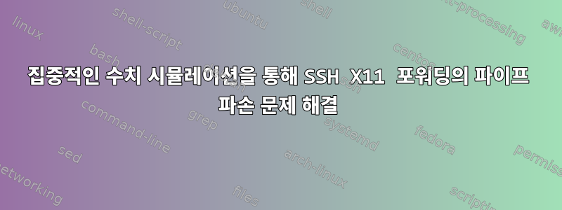 집중적인 수치 시뮬레이션을 통해 SSH X11 포워딩의 파이프 파손 문제 해결