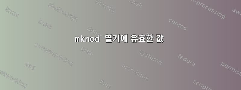 mknod 열거에 유효한 값