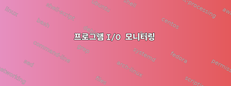 프로그램 I/O 모니터링