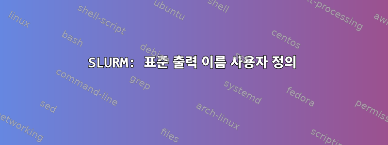 SLURM: 표준 출력 이름 사용자 정의