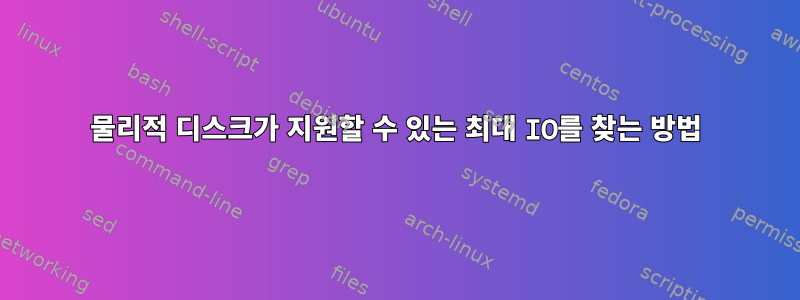 물리적 디스크가 지원할 수 있는 최대 IO를 찾는 방법